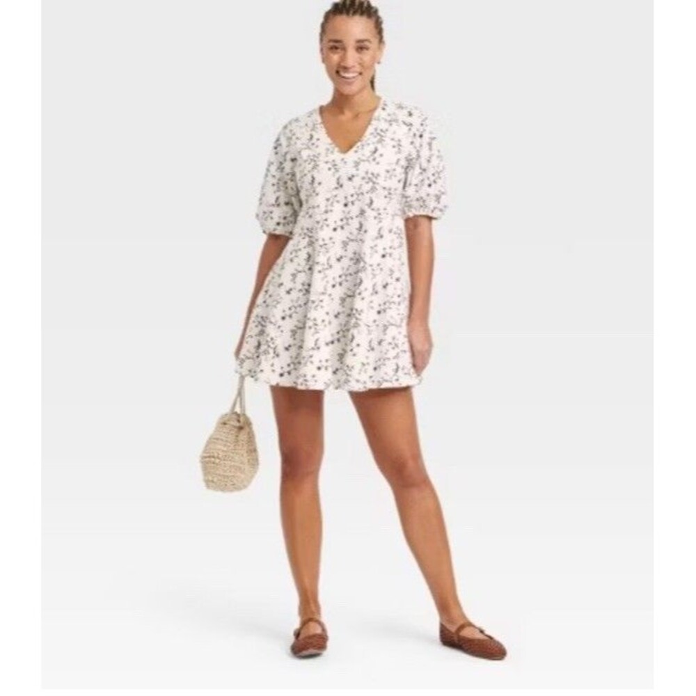 NEW Universal Thread Bell Elbow Sleeve Mini A-Line Floral Dress Size XL